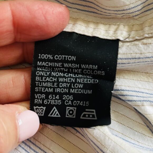 Nautica Button Up Shirt Men Medium Multi Vertical Stripe Cotton Logo Classic - Picture 4 of 12